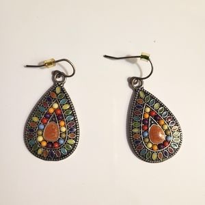 DONATING SOON Colorful teardrop enameled earrings